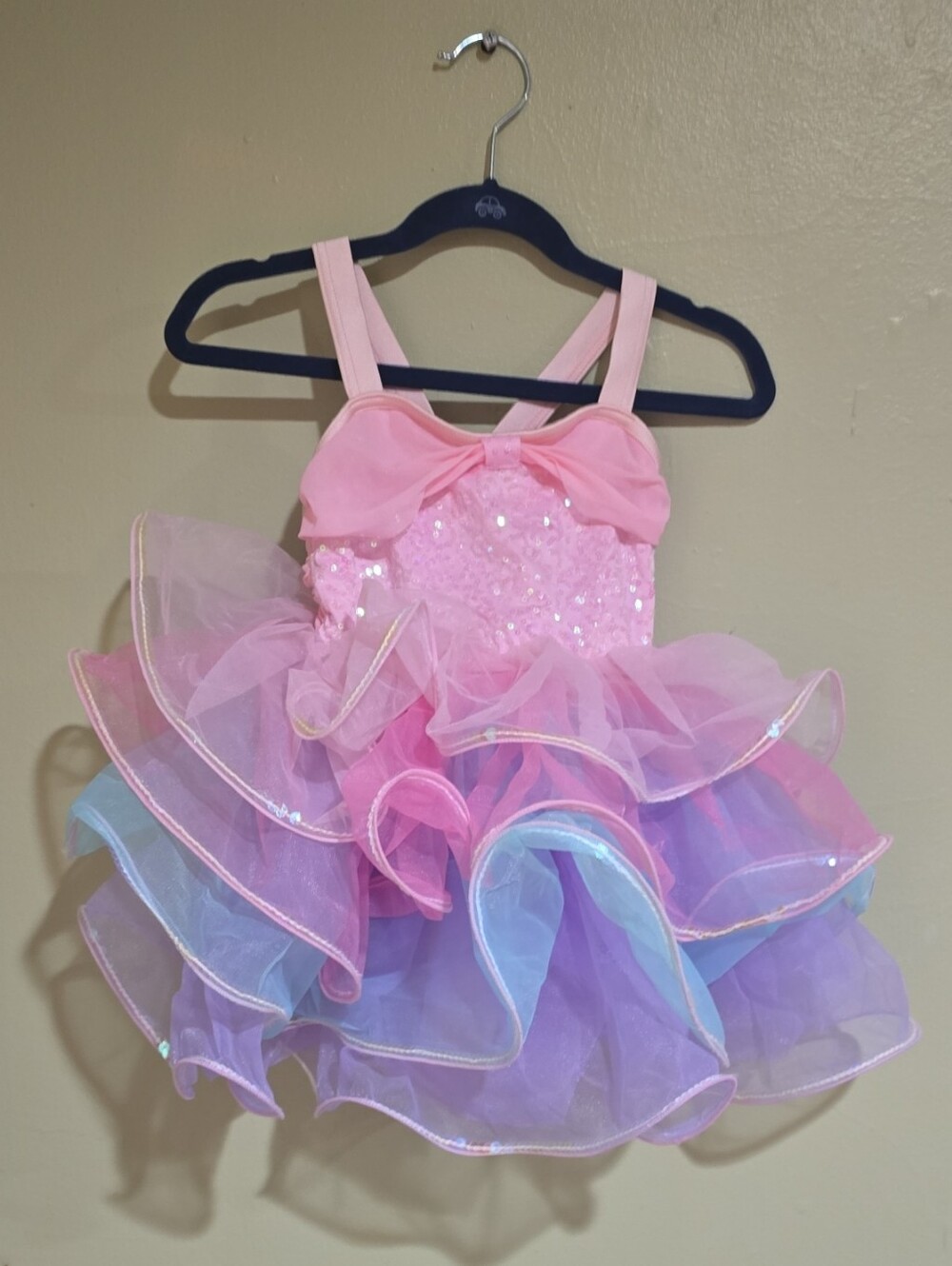 Pink Sequin Multi-Tier Tutu Dress Kids Costume